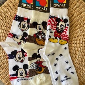 Disney Mickey Mouse White and Red Casual Socks Trio